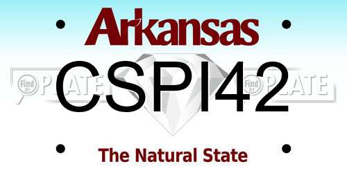 CSPI42 Arkansas License Plate