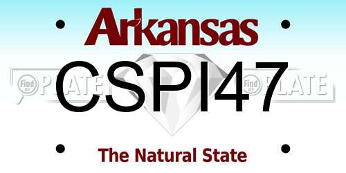 CSPI47 Arkansas License Plate