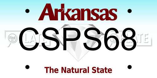 CSPS68 Arkansas License Plate