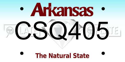 CSQ405 Arkansas License Plate