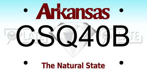 CSQ40B Arkansas License Plate