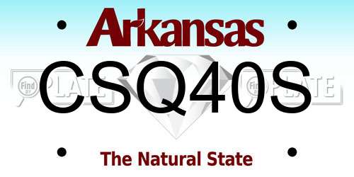 CSQ40S Arkansas License Plate