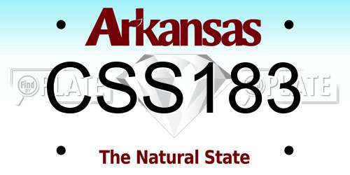 CSS183 Arkansas License Plate