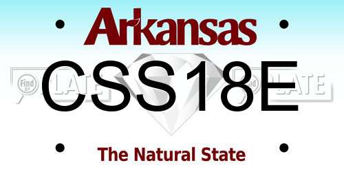 CSS18E Arkansas License Plate