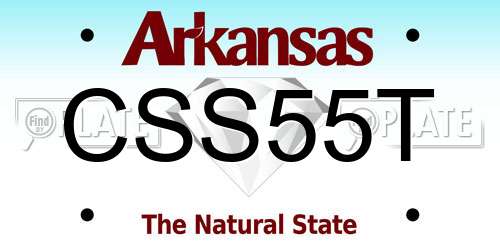 CSS55T Arkansas License Plate