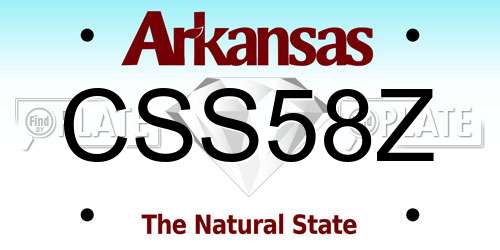 CSS58Z Arkansas License Plate