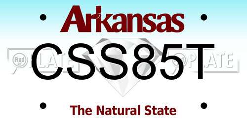 CSS85T Arkansas License Plate