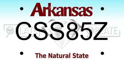 CSS85Z Arkansas License Plate