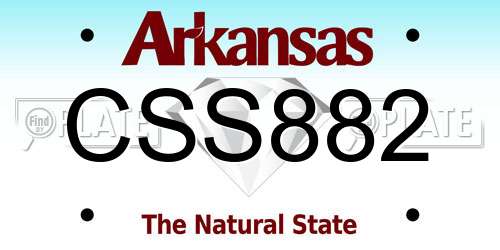CSS882 Arkansas License Plate
