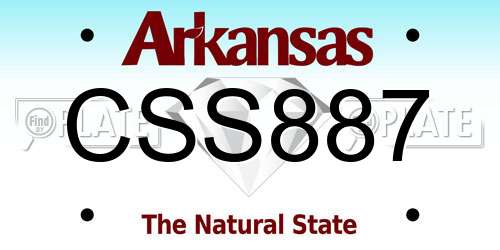 CSS887 Arkansas License Plate