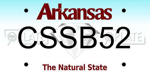 CSSB52 Arkansas License Plate