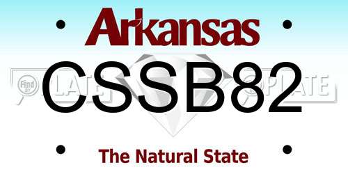 CSSB82 Arkansas License Plate