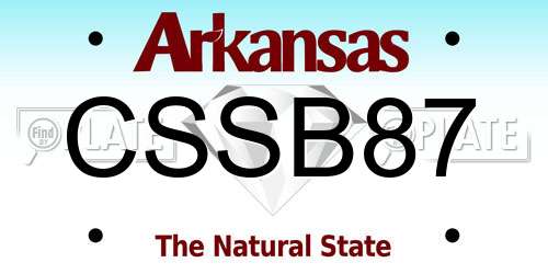CSSB87 Arkansas License Plate