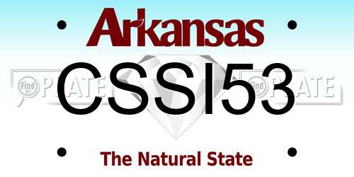 CSSI53 Arkansas License Plate