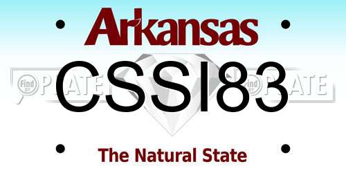 CSSI83 Arkansas License Plate