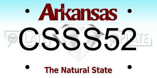 CSSS52 Arkansas License Plate