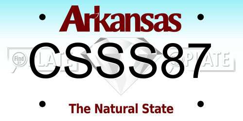 CSSS87 Arkansas License Plate