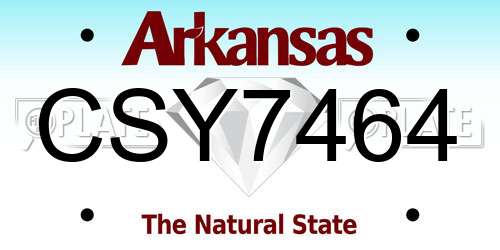 CSY7464 Arkansas License Plate