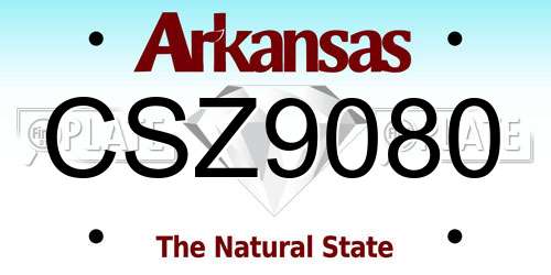 CSZ9080 Arkansas License Plate