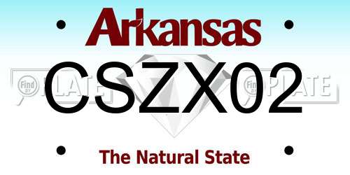 CSZX02 Arkansas License Plate