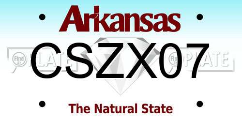 CSZX07 Arkansas License Plate