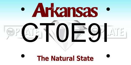 CT0E9I Arkansas License Plate