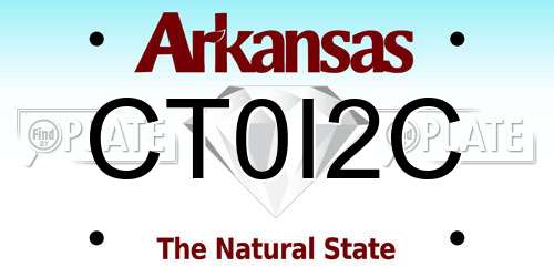 CT0I2C Arkansas License Plate