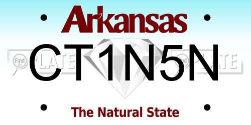 CT1N5N Arkansas License Plate