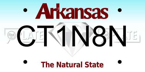 CT1N8N Arkansas License Plate