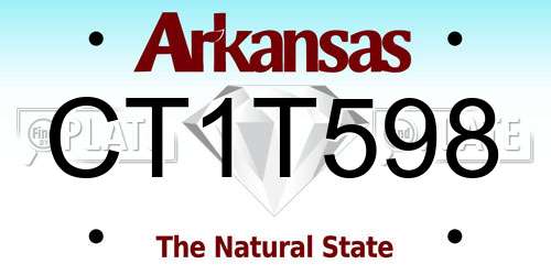 CT1T598 Arkansas License Plate
