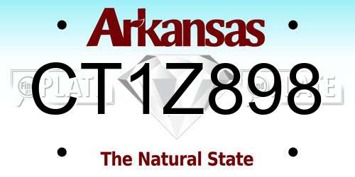 CT1Z898 Arkansas License Plate