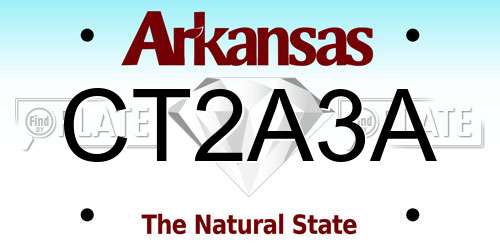 CT2A3A Arkansas License Plate