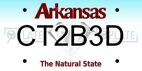 CT2B3D Arkansas License Plate