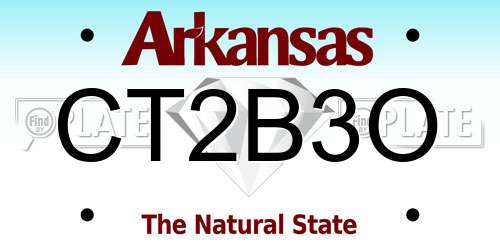 CT2B3O Arkansas License Plate