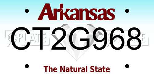 CT2G968 Arkansas License Plate