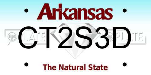 CT2S3D Arkansas License Plate