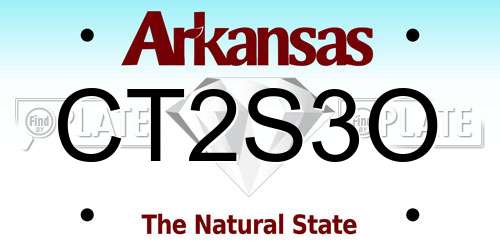 CT2S3O Arkansas License Plate