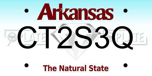 CT2S3Q Arkansas License Plate