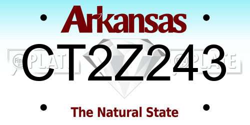 CT2Z243 Arkansas License Plate