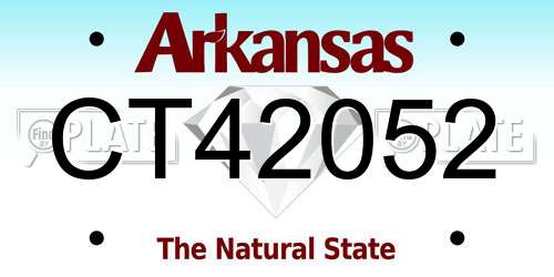 CT42052 Arkansas License Plate