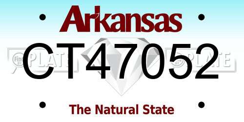 CT47052 Arkansas License Plate