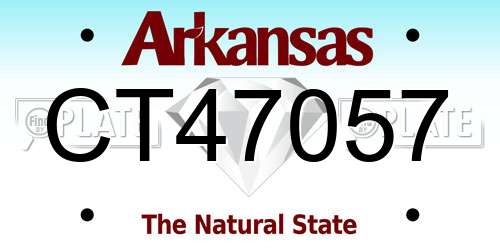 CT47057 Arkansas License Plate