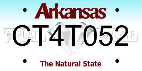 CT4T052 Arkansas License Plate