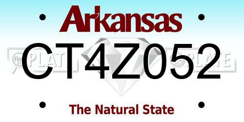 CT4Z052 Arkansas License Plate