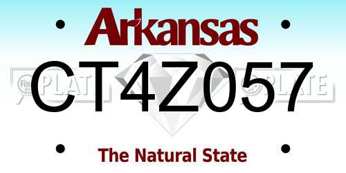 CT4Z057 Arkansas License Plate