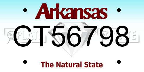 CT56798 Arkansas License Plate