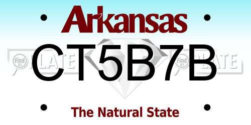 CT5B7B Arkansas License Plate