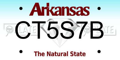CT5S7B Arkansas License Plate