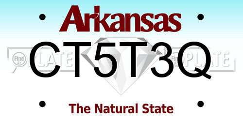 CT5T3Q Arkansas License Plate