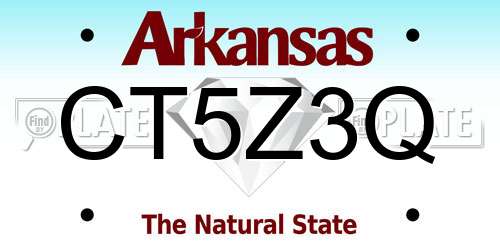 CT5Z3Q Arkansas License Plate